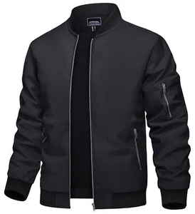 Mens Thin Bomber Jacket Lightweight Full Zip Casual Outdoor Spring Active Coats - Bild 1 von 74