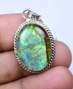 925 Pendente Argento Sterling 27.90 CT Naturale Monarch Opale di Fuoco Cabo - Foto 1 di 5