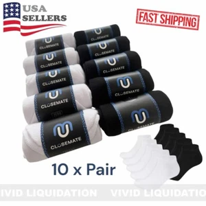10 Paar Closemate Baumwolle tief geschnitten Knöchel rutschfeste Socken für Männer Frauen Große 10-13 - Bild 1 von 7