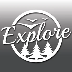 Explore Adventure/Travel/Camping Vinyl Decal Sticker Ideal for Car Bus Laptop - Picture 1 of 3