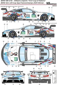 LB Production 1/24 BMW M8 GTE "VCO Cup of Nations" Spa 2020 Winner Decal LB24042 - Picture 1 of 3