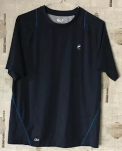 FILA Sport Navy Blue Short Sleeve Activewear T-Shirt Men’s Size Medium - Picture 1 of 10