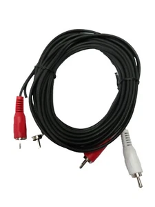 5m 2 RCA Male Phono to 2 RCA Phono Male Audio Video Cable Lead Free TV - Picture 1 of 2