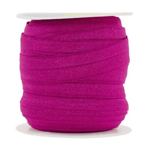 Magenta Hair Tie Elastic 5/8"x20 Yards Stretchy Foldover Ribbon Headband Baby - Picture 1 of 7