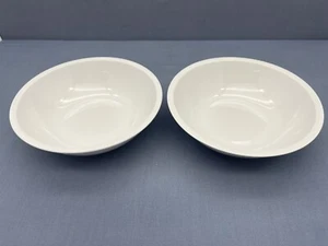 Crate & Barrel ORBIT 7 1/4" SUPPE MÜSLISCHALEN Ganz Weiß DÜNNER RAND 2er Set - Bild 1 von 11
