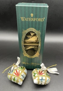 VTG Waterford Holiday Heirlooms Mini Lismore Hearts 2 Ornaments  Limited Series - Picture 1 of 4