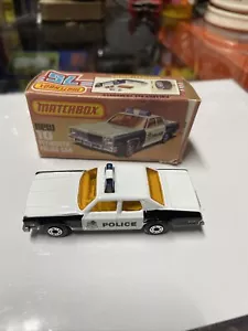 Matchbox Superfast No. 10 Plymouth Gran Fury Police Car (AMBER WINDOWS) With Box - Picture 1 of 14