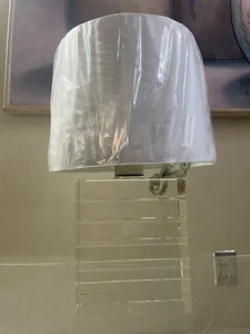 RH Restoration Hardware crystal rectangular block lamp8”x 9 1/4”x3 3/4”27 1/4Lbs - Picture 1 of 24