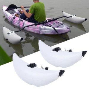 2x PVC Inflatable Outrigger Kayak Canoe Fishing Boat Float Tube Stabilizer Kit - Picture 1 of 11