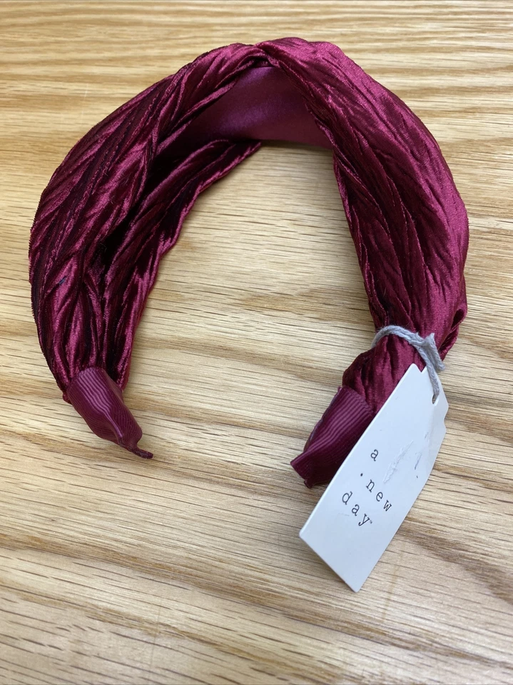 a Day Chevron Velvet Twist Headband Burgundy