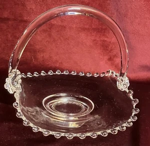 Cesta de vidrio soplado a mano transparente vintage 7" X 5" x 5" ¡EXCELENTE estado! - Imagen 1 de 10