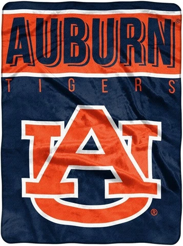 Auburn Tigers plush 60" by 80" Raschel Blanket-Basic Design - NCAA Cover