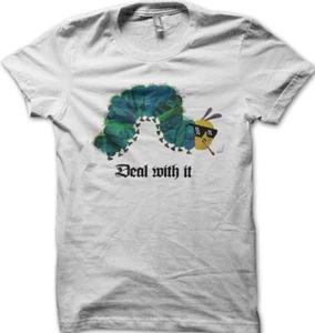 Camiseta blanca Thug Life Caterpillar inspirada en Oruga Very Hungry 01302 - Imagen 1 de 2