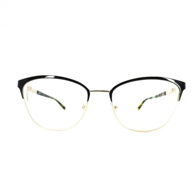 Óculos JONES New York J486 ouro preto plástico metal olho de gato 53-17-135 - Imagem 1 de 4