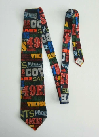 Vtg 90s NFL FOOTBALL NECK TIE Dallas Cowboys Vikings 49ERS Bears Saints Panthers Cover
