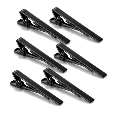 6 piezas clips de corbata para regalo de boda fiesta hombres elegante corbata de metal barra broche de pellizco Foto 1 de 4