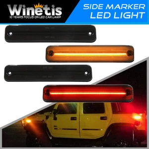4X Smoke Lens LED Side Marker Light For Hummer H2 2003-2009 Amber Red Front/Rear - Picture 1 of 12