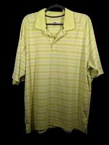 Bolle Tech Golf Shirt Mens XL Polo Yellow Stripe Short Sleeve Performance - Picture 1 of 8