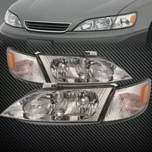 Headlights 4Pc Set Chrome Housing w/Performance Lens Fits 1997-2001 Lexus ES300 - Bild 1 von 5