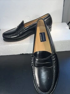 Zapatos Mocasines Bostonian Crown Windsor Sin Cordones Talla 9.5D/B Negros Hechos en Brasil - Imagen 1 de 14