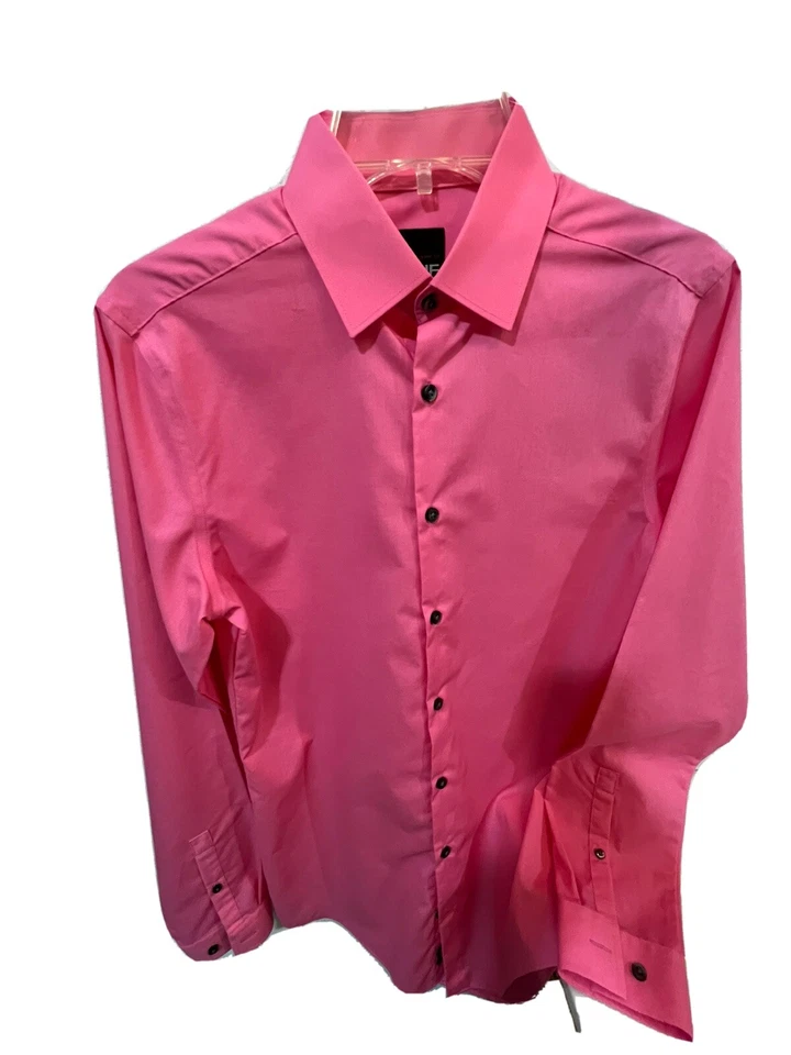 Camisa de vestir JFerrar rosa calce ajustado para hombre talla S 14-14,5 34-35 (143) Foto 1 de 4