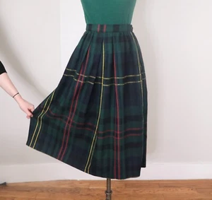 1980's Diane Von Furstenberg Skirt/ Vintage Wool Skirt/ Designer Plaid Skirt - Picture 1 of 8