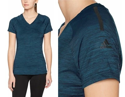 全新带标签 全新 阿迪达斯 女式 自由运 T 恤 性能训练 运动 健身 S M L — 第 1/4 张图片