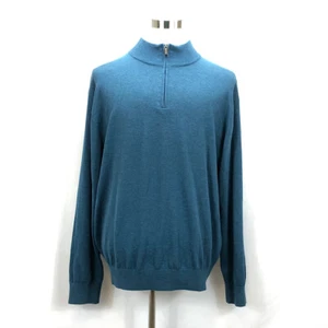 F/X Fusion Mens XXL Sweater Teal Blue LS 1/4 Zip Pullover Sweater NWT - Picture 1 of 8