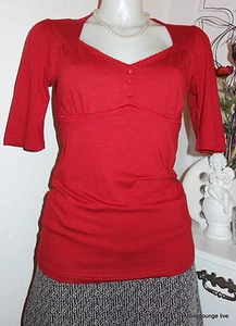 Vive Maria Shirt rot red Spitze Bluse Knöpfe Holiday M 38 Basic 30767 - Bild 1 von 3