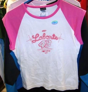 CAMISETA CORTADA VINTAGE CFS #43 CHEERIOS PETTY PINK DAMAS BOBBY LABONTE XL NUEVA CON ETIQUETAS - Imagen 1 de 3