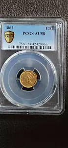 1862 $1 Liberty Head GOLD Dollar TYPE 3 PCGS AU58 - Picture 1 of 6