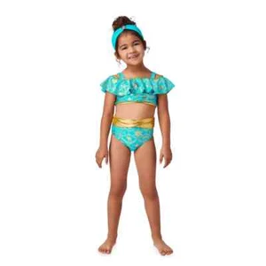 Deluxe~JASMINE~2 pc~SWIM SUIT + JEWELED HEADBAND~ALADDIN~NWT~Disney Store~2022 - Picture 1 of 19