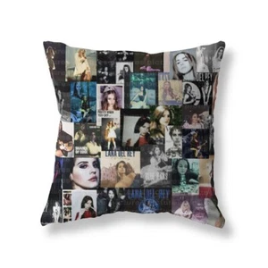 Fundas de almohada cuadradas Lana Del Rey algodón lino para sofá - Imagen 1 de 11