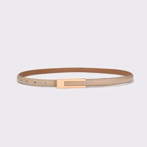 Korean Fashionable PU Leather Thin Waist Strap Belt for Women Metal Accessories - Picture 1 of 16