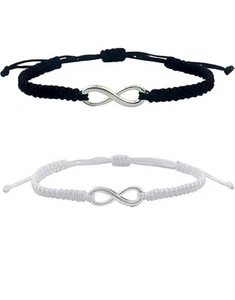 2er Pack Infinity Armbänder für Paare beste Freunde, Infinity Zeichen Handarbeit Seil  - Bild 1 von 7