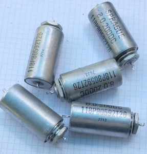 2x Sprague 118P80592T26 Kondensator 8uF μF 200VDC. Neuer alter Lagerbestand. Konvolut 2. - Bild 1 von 14