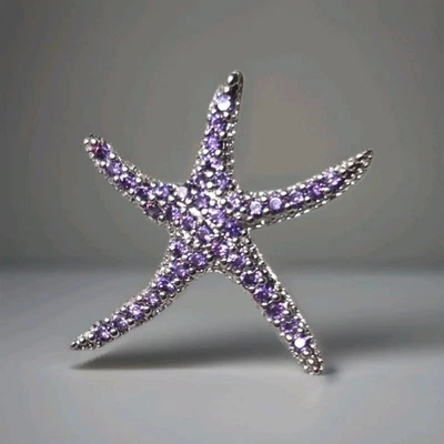 Natural Starfish Amethyst 925 Sterling Silver Pendant Jewelry  1654 - Image 1 of 4