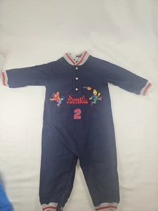 Vintage Sesame Street Embroidered 24 Months 2t Jump Suit Snap Bottoms Football - Picture 1 of 8