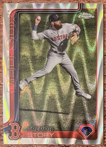 2025 Topps Chrome RayWave Refractor Trevor Story Boston Red Sox - Picture 1 of 1