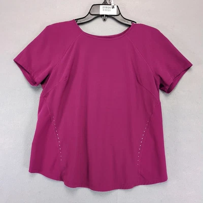 Lululemon Lightweight Stretch Running Short Slv Shirt Women's 6 Magenta Reflect - Image 1 of 4