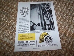 c1948 Vintage Druckanzeige USA Stahl Tiger Marke Drahtkabel ~ 8X11,5 Zoll - Bild 1 von 1