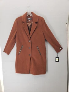 DKNY Mantel Damen mittelbraun Wollmischung Winter lang elegant Knopfleiste Jacke neu - Bild 1 von 24