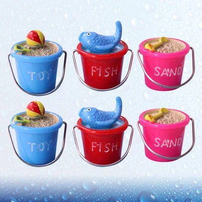 6 Pcs Garden Scenery Decoration Succulent Flowerpot Ornament Mini Beach Bucket - Image 1 of 4