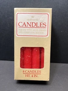 8 Red Wax Christmas Angel Chime Candles 4” Tall 1/2” Wide Hallmark Unopened Box - Picture 1 of 4