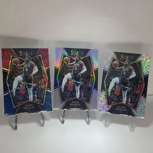 MALIK BEASLEY 2021-22 Select Premier Silver + Silver Scope + Tri-Color SP Prizms - Picture 1 of 5