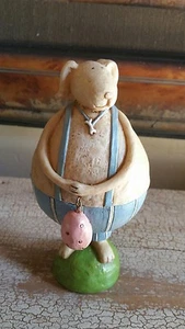 Adorable 7” Resin Two Piece Dog With Egg Trinket Treasure Gift Box UNIQUE RARE  - Picture 1 of 10