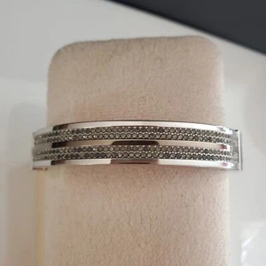 Michael Kors Stainless Steel Rhinestones Bangle Bracelet Silver Bling Dressy - Picture 1 of 13