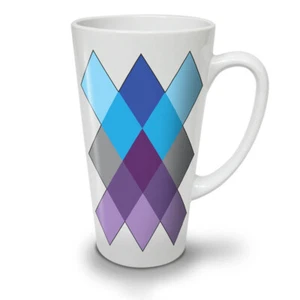Taza de café con leche colorida Wellcoda adornos geométricos 12/17 oz - Imagen 1 de 15
