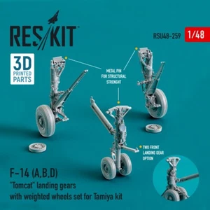 F-14 (A,B,D) "Tomcat" landing gears for Tamiya kit 1/48 ResKit RSU48-0259 - Afbeelding 1 van 4