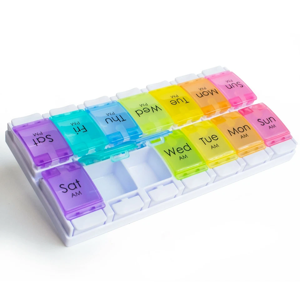 RMS Daily and Weekly Pill Organizer - 7 Day Pill Planner (One or Twice per day)